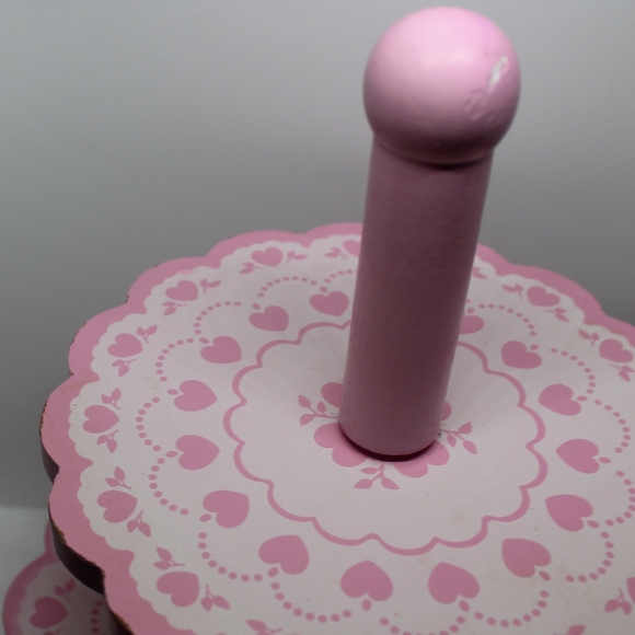Vintage 2 Tier Pink & White Dessert Display Stand - Picture 9 of 17